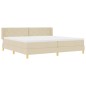vidaXL Letto a Box con Materasso in Tessuto Crema, 200x200 cm vidaXL Letto a Box con Materasso in Tessuto Crema, 200x200 cm