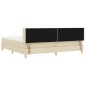 vidaXL Letto a Box con Materasso in Tessuto Crema, 200x200 cm vidaXL Letto a Box con Materasso in Tessuto Crema, 200x200 cm