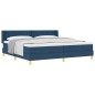 vidaXL Letto a Materasso con Rete a Doghe Blu, 200 x 200 cm, Tessuto