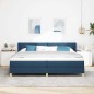 vidaXL Letto a Materasso con Rete a Doghe Blu, 200 x 200 cm, Tessuto