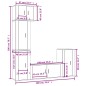 Set di Mobili Porta TV 5 pz Nero in Legno Multistrato Set di Mobili Porta TV 5 pz Nero in Legno Multistrato