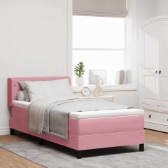 vidaXL Letto a Molle con Materasso Rosa 90x190 cm in Velluto