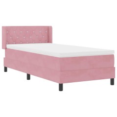 vidaXL Letto a Molle con Materasso Rosa 90x190 cm in Velluto