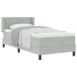 vidaXL Letto a Molle con Materasso Grigio Chiaro 90x200 cm Velluto