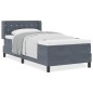 Letto a Molle VidaXL con Materasso Grigio Scuro 100x200 cm in Velluto Letto a Molle VidaXL con Materasso Grigio Scuro 100x200 cm in Velluto