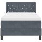 Letto a Molle VidaXL con Materasso Grigio Scuro 100x200 cm in Velluto Letto a Molle VidaXL con Materasso Grigio Scuro 100x200 cm in Velluto