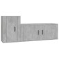 Set di Mobili Porta TV 2 pz Grigio Cemento in Legno Multistrato Set di Mobili Porta TV 2 pz Grigio Cemento in Legno Multistrato