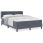 vidaXL Letto con rete a doghe e materasso Grigio scuro 140x190 cm Velluto