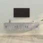 Set di Mobili Porta TV 4 pz Grigio Cemento in Legno Multistrato Set di Mobili Porta TV 4 pz Grigio Cemento in Legno Multistrato