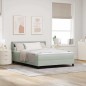 Letto Box Spring vidaXL con Materasso Grigio Chiaro 160x200 cm Velluto Letto Box Spring vidaXL con Materasso Grigio Chiaro 160x200 cm Velluto