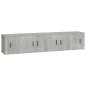 Set di Mobili Porta TV 4 pz Grigio Cemento in Legno Multistrato Set di Mobili Porta TV 4 pz Grigio Cemento in Legno Multistrato