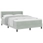 Letto Box Spring vidaXL con Materasso Grigio Chiaro 160x200 cm Velluto Letto Box Spring vidaXL con Materasso Grigio Chiaro 160x200 cm Velluto