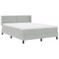Letto Box Spring vidaXL con Materasso Grigio Chiaro 160x200 cm Velluto Letto Box Spring vidaXL con Materasso Grigio Chiaro 160x200 cm Velluto