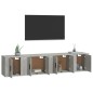 Set di Mobili Porta TV 4 pz Grigio Cemento in Legno Multistrato Set di Mobili Porta TV 4 pz Grigio Cemento in Legno Multistrato