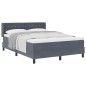 Letto a Box Spring con Materasso grigio scuro 160x200 cm in velluto