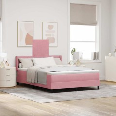 vidaXL Letto con Box Spring Rosa di con Materasso 160x200 cm in Velluto