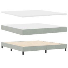 Letto a Molle con Materasso vidaXL Grigio Chiaro 180x200 cm Velluto