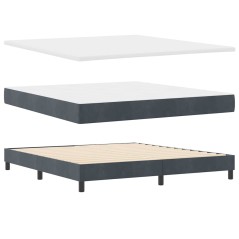 vidaXL Letto con Box Spring e Materasso Grigio Scuro 180x200 cm Velluto
