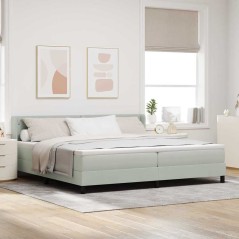 vidaXL Letto a Rete con Materasso Grigio Chiaro 200x200 cm Velluto