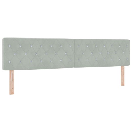 vidaXL Letto a Rete con Materasso Grigio Chiaro 200x200 cm Velluto