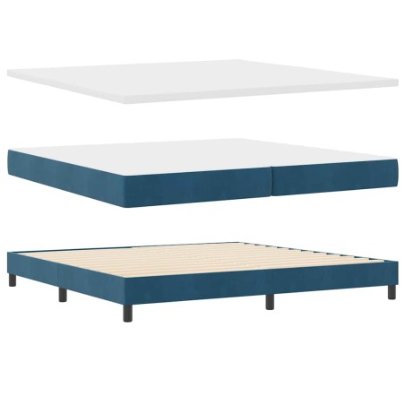 Letto Box Spring vidaXL con Materasso Blu Scuro 200x200 cm in Velluto