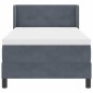 vidaXL Letto a Rete con Materasso Grigio Scuro 90x190 cm Velluto vidaXL Letto a Rete con Materasso Grigio Scuro 90x190 cm Velluto