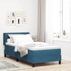 Letto a molle indipendenti con materasso vidaXL Blu scuro 90x190 cm Velluto