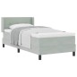 vidaXL Letto con Rete a Molle e Materasso Grigio Chiaro 90x200 cm Velluto