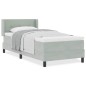 vidaXL Letto con Rete a Molle e Materasso Grigio Chiaro 90x200 cm Velluto
