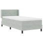 vidaXL Letto con Rete a Molle e Materasso Grigio Chiaro 90x200 cm Velluto