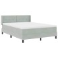 vidaXL Letto a molle pocket con materasso grigio chiaro 140x190 cm velluto vidaXL Letto a molle pocket con materasso grigio chiaro 140x190 cm velluto