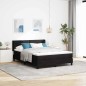 vidaXL Letto con Rete a Molle e Materasso Nero 140x190 cm Velluto