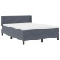 Letto Box Spring con Materasso Grigio Scuro 140x200 cm Velluto
