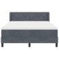 Letto Box Spring con Materasso Grigio Scuro 140x200 cm Velluto