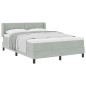 Letto Box Spring con Materasso grigio chiaro 160x200 cm in Velluto Letto Box Spring con Materasso grigio chiaro 160x200 cm in Velluto