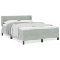 Letto Box Spring con Materasso grigio chiaro 160x200 cm in Velluto Letto Box Spring con Materasso grigio chiaro 160x200 cm in Velluto