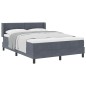 Letto a Molle Box con Materasso Grigio Scuro 160x200 cm in Velluto Letto a Molle Box con Materasso Grigio Scuro 160x200 cm in Velluto