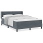 Letto a Molle Box con Materasso Grigio Scuro 160x200 cm in Velluto Letto a Molle Box con Materasso Grigio Scuro 160x200 cm in Velluto
