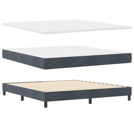 vidaXL Letto a box con materasso Grigio Scuro 180x200 cm in Velluto