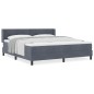 vidaXL Letto a box con materasso Grigio Scuro 180x200 cm in Velluto vidaXL Letto a box con materasso Grigio Scuro 180x200 cm in Velluto