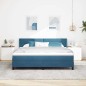 vidaXL Letto con rete e materasso Blu Scuro 180x200 cm Velluto vidaXL Letto con rete e materasso Blu Scuro 180x200 cm Velluto