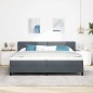vidaXL Letto a Box Spring con Materasso Grigio Scuro 200x200 cm Velluto