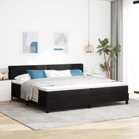 Letto Box Spring vidaXL con Materasso Nero 200x200 cm Velluto