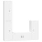 Set di Mobili Porta TV 4 pz Bianco in Legno Multistrato Set di Mobili Porta TV 4 pz Bianco in Legno Multistrato