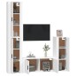 Set di Mobili Porta TV 4 pz Bianco in Legno Multistrato Set di Mobili Porta TV 4 pz Bianco in Legno Multistrato