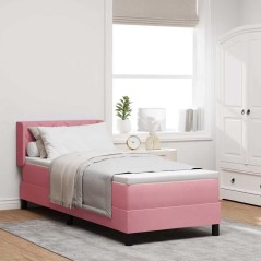 vidaXL Letto a Box con Materasso Rosa 80x200 cm in Velluto