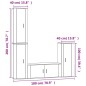 Set di Mobili Porta TV 4 pz Bianco in Legno Multistrato Set di Mobili Porta TV 4 pz Bianco in Legno Multistrato