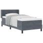 Letto a box spring vidaXL con materasso grigio scuro 90x200 cm in velluto Letto a box spring vidaXL con materasso grigio scuro 90x200 cm in velluto
