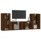 Set Mobili Porta TV 4 pz Rovere Marrone in Legno Multistrato Set Mobili Porta TV 4 pz Rovere Marrone in Legno Multistrato