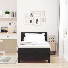 vidaXL Letto con Rete a Molla e Materasso Nero 100x200 cm Velluto